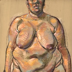 Nude • 30 x 24 inches, charcoal, pastel and oil on guessed paper